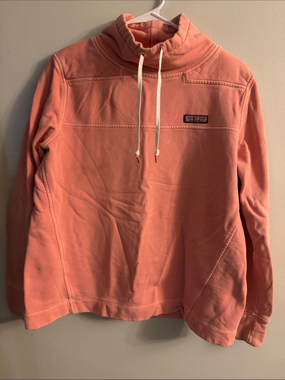 Vineyard Vines Coral Drawcord Cowl Pullover